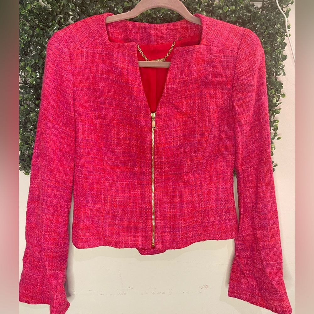 Ellie Tahari wool Barbie pink blazer Size 4